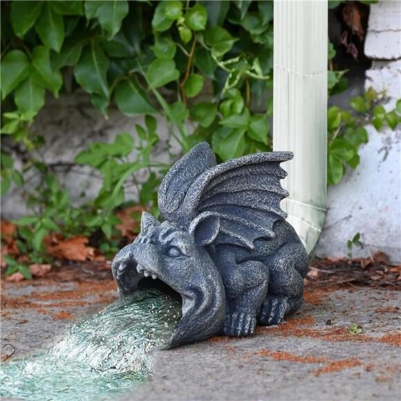 Gargoyle Gutter Guardian Downspout Statue Garden Decorative Downspout - Picture 3 of 7